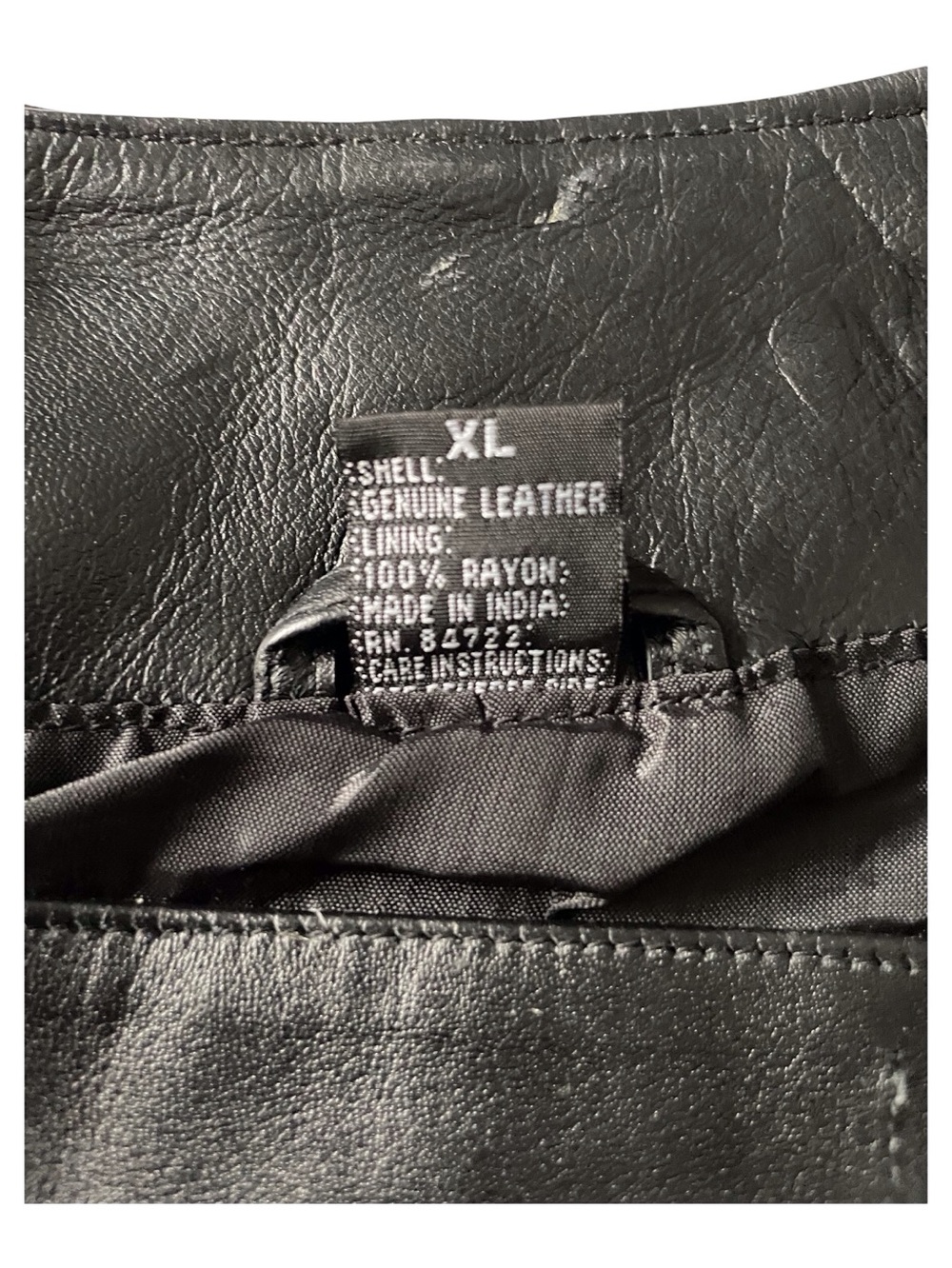 Women's Black Genuine Leather Jacket With Rhinestones,XL - Picture 4 of 12